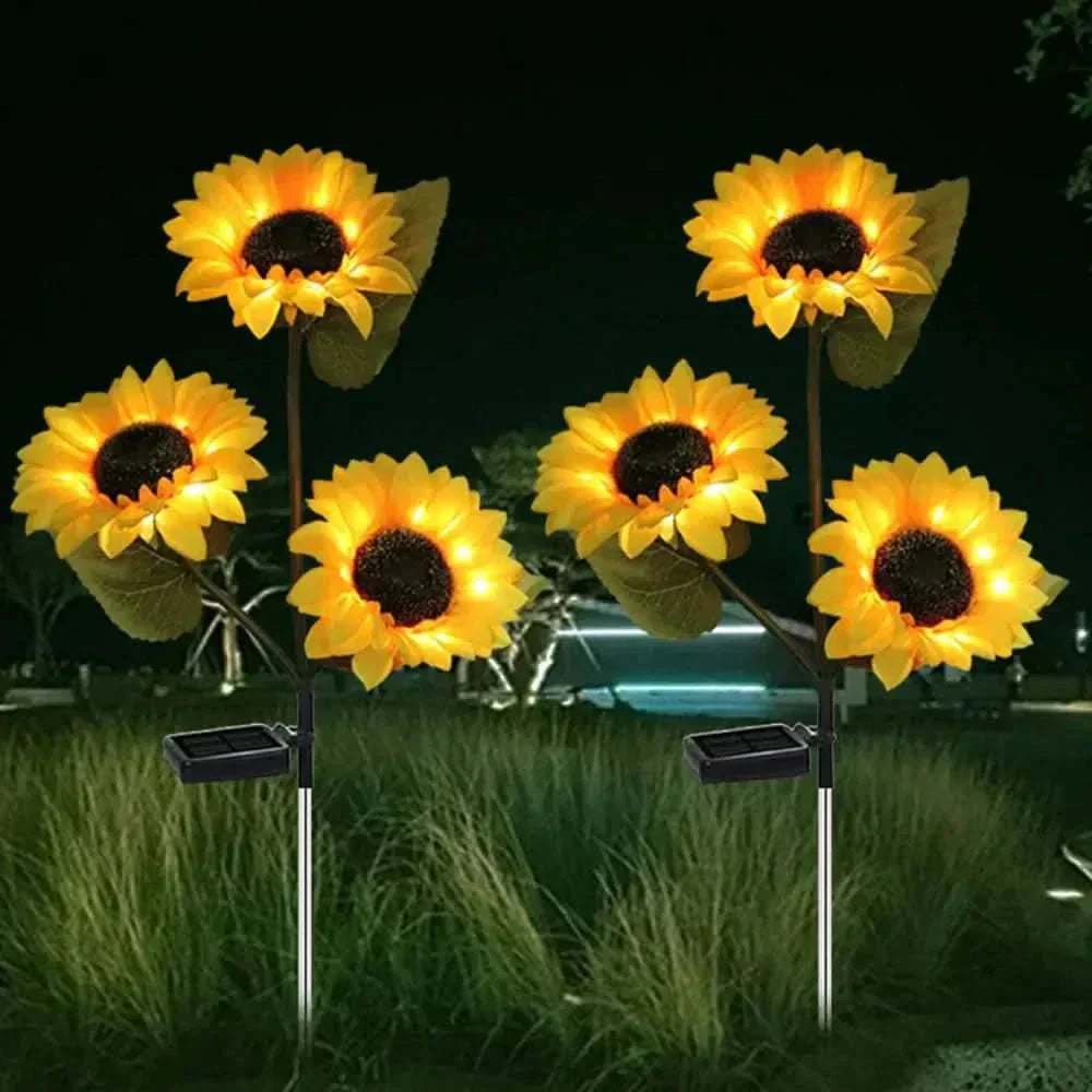 Durable Solar-Powered Daisy Lamp for Outdoor Lighting