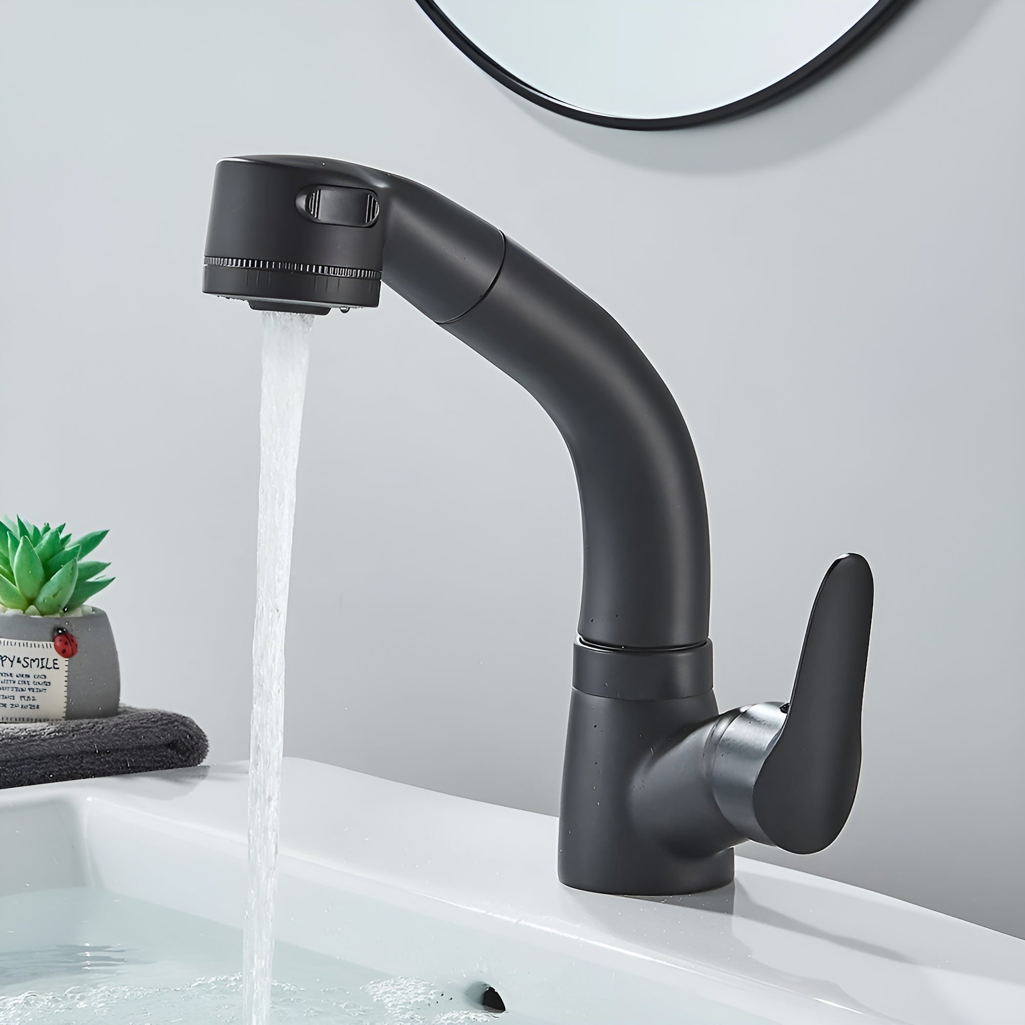 Pull-Out Spray Bathroom Faucet – Long Reach Design