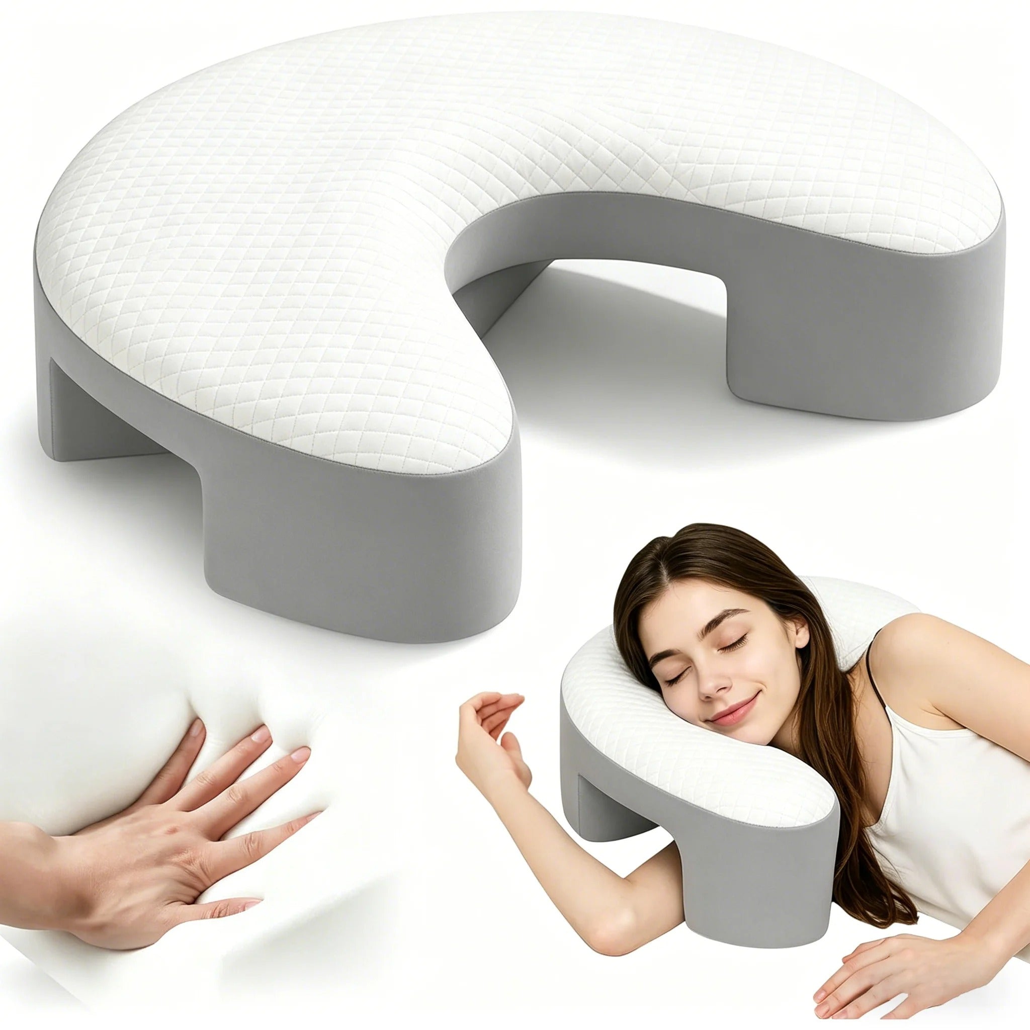 Memory Foam Pillow for Side Sleepers with Shoulder Cutout - Hypoallergenic & Washable