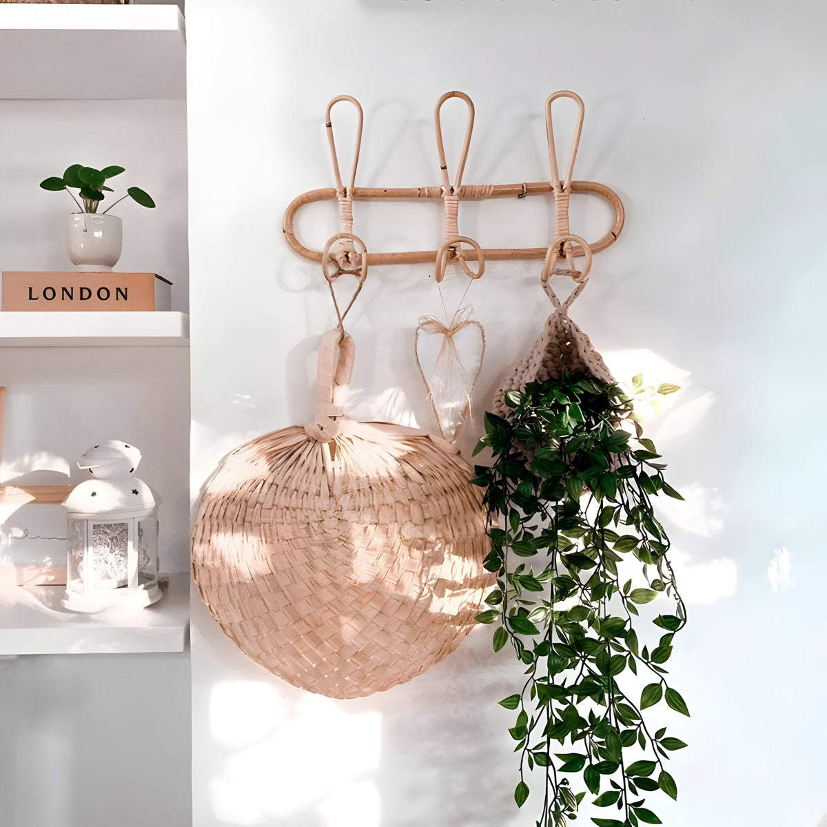 Charming Rattan Wall Organizer for Kids' Rooms