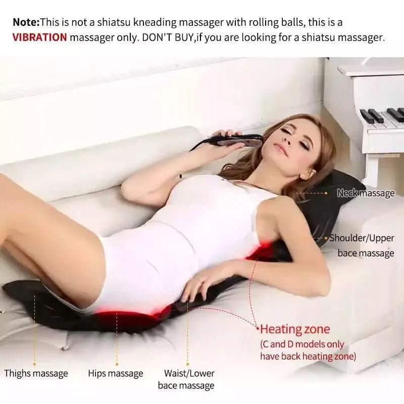SerenityWave Electric Back Massager with Heating Feature