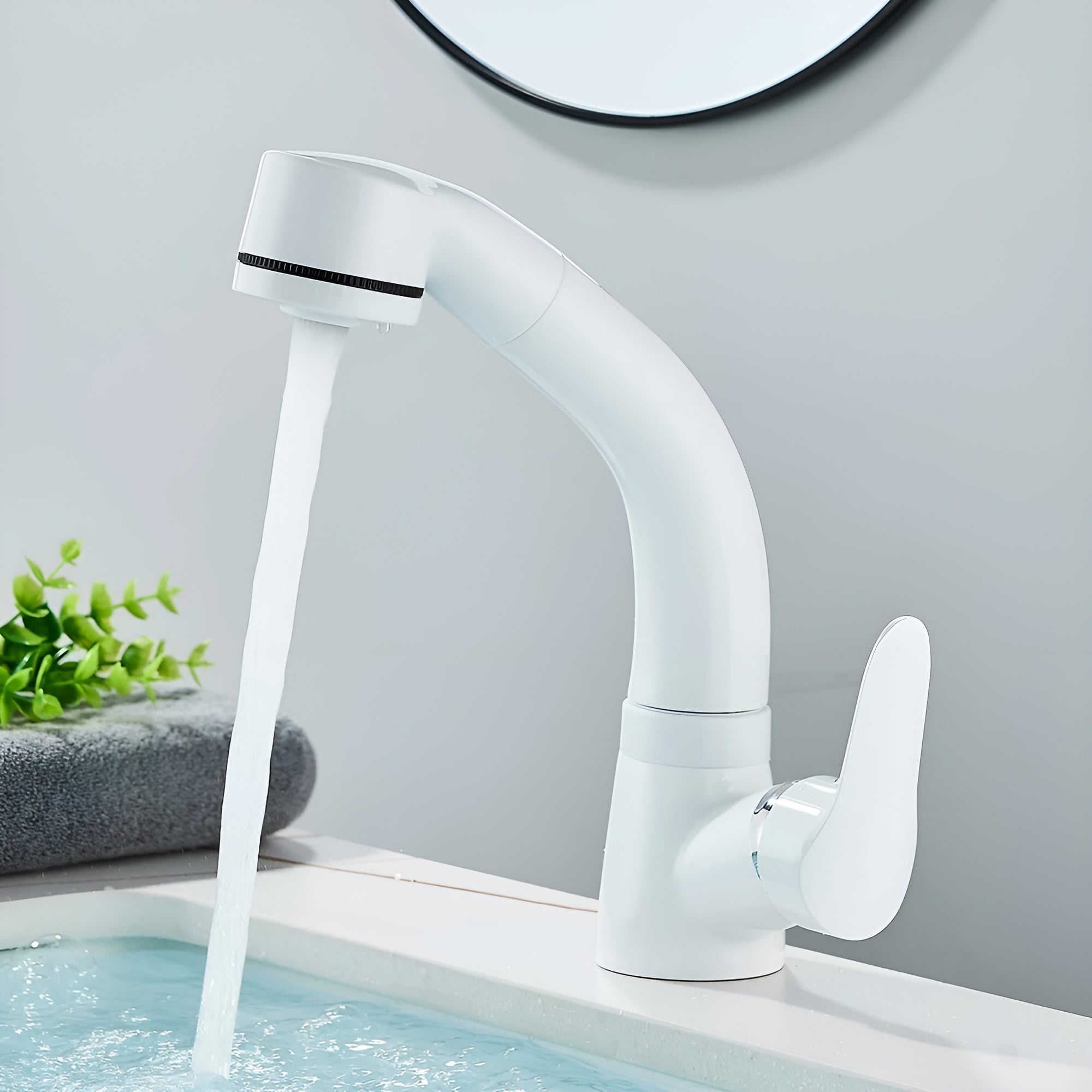 Pull-Out Spray Bathroom Faucet – Long Reach Design