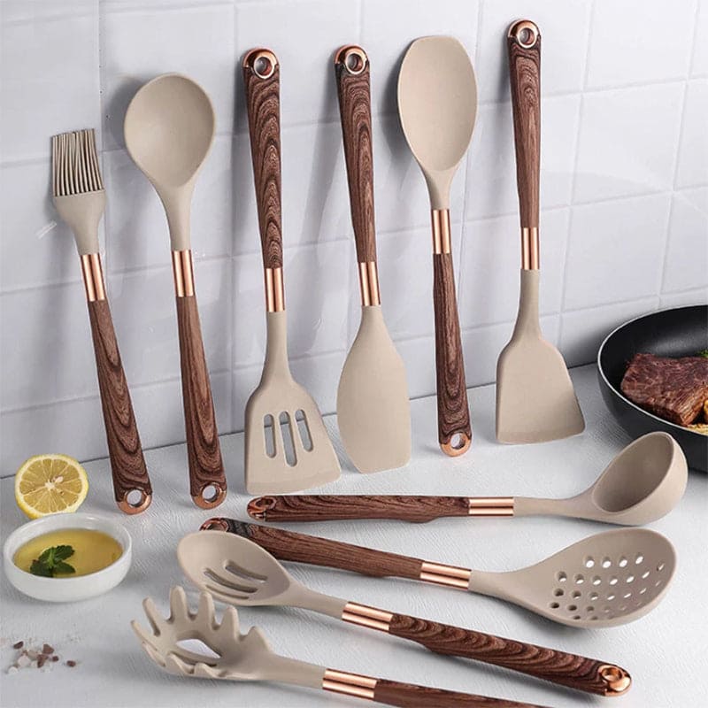 Table Utensil Set Taavita – 10-Piece Premium Silicone Kitchen Utensil Set