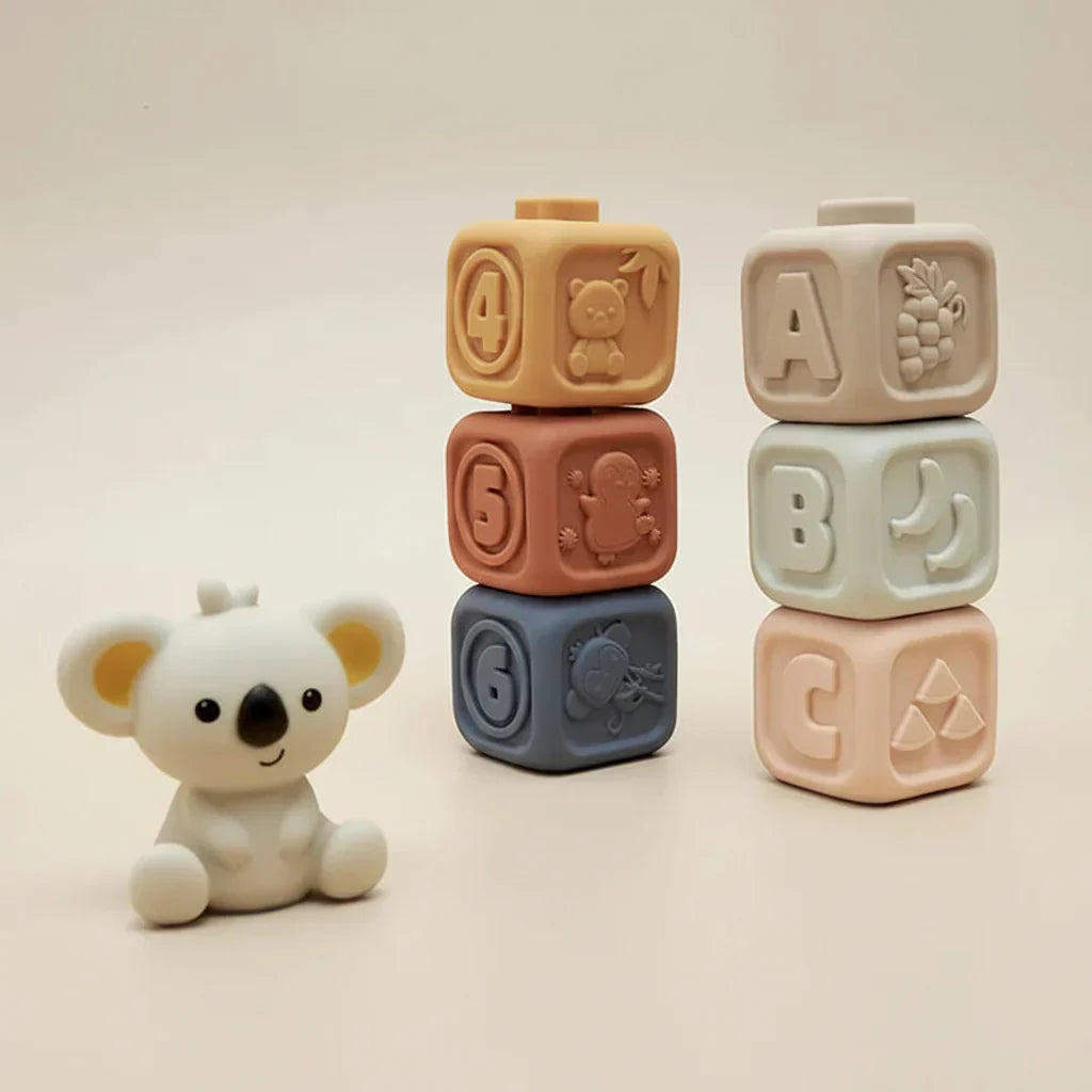 Colorful Stacking and Teething Cubes for Infants