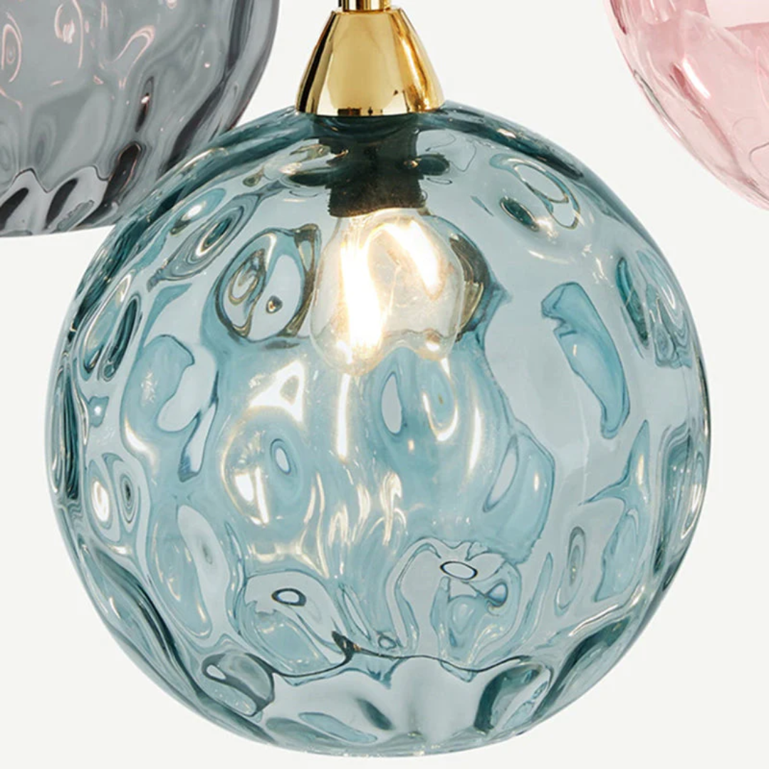 Elegant 3-Bulb Glass Pendant Light with Adjustable Cords