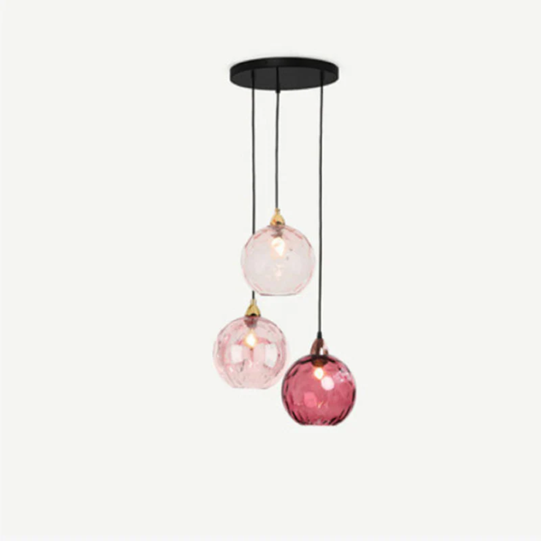 Elegant 3-Bulb Glass Pendant Light with Adjustable Cords