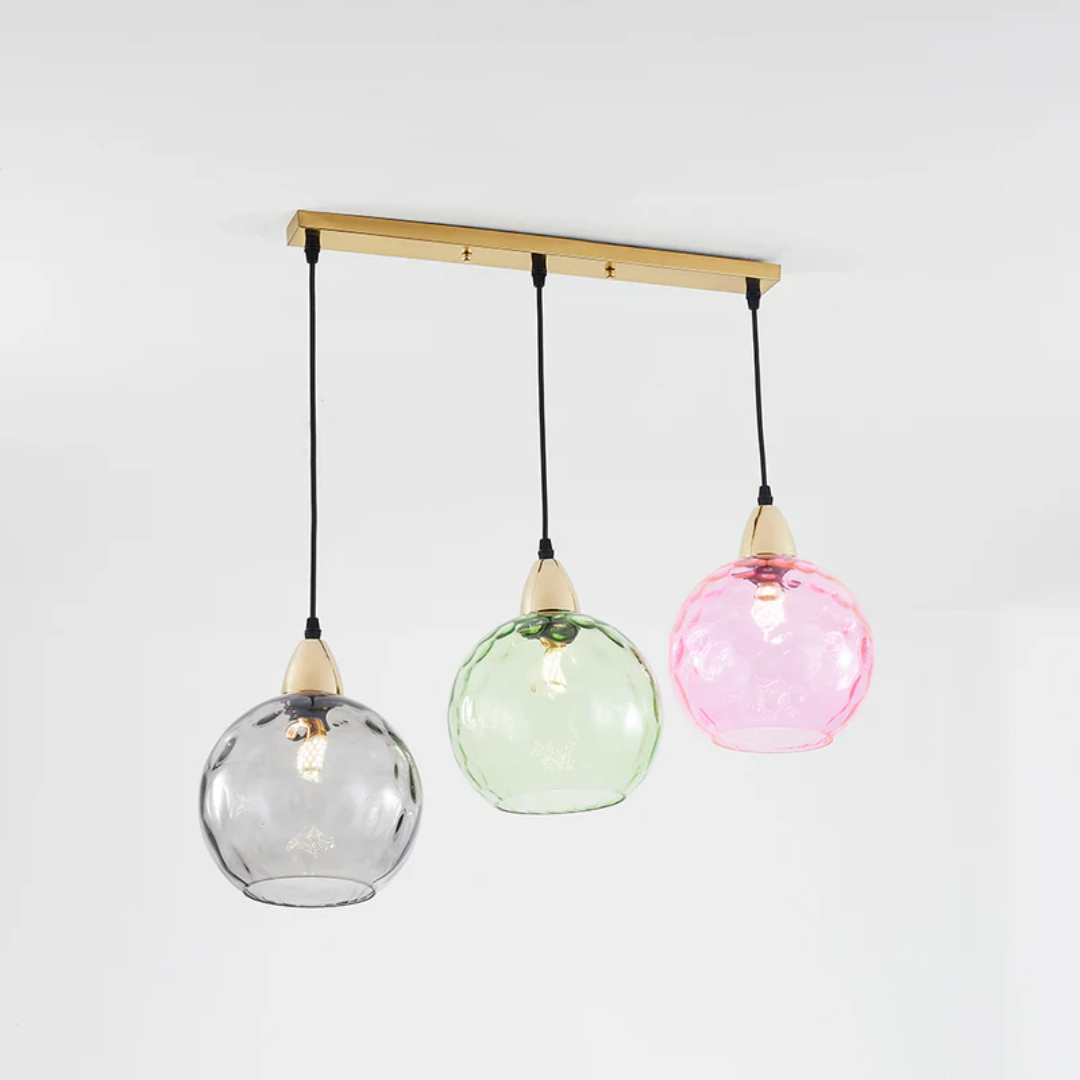 Elegant 3-Bulb Glass Pendant Light with Adjustable Cords