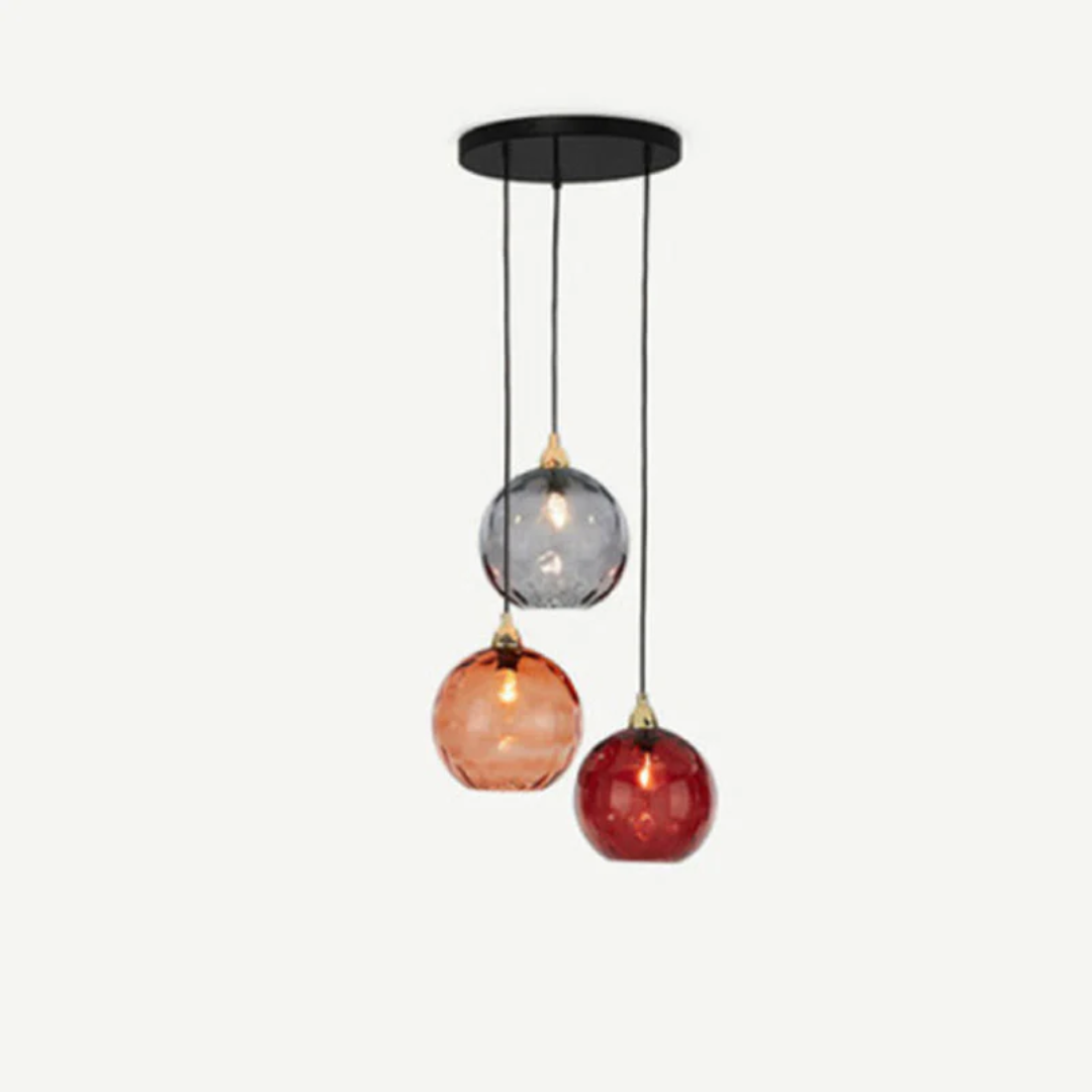 Elegant 3-Bulb Glass Pendant Light with Adjustable Cords