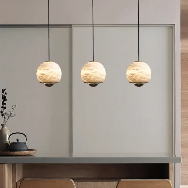 Nordic Elegance Marble & Alabaster Pendant Light