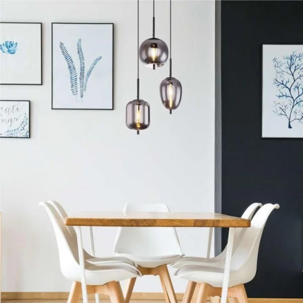 Elegant Aura Hanging Light with Customizable Glass Shades