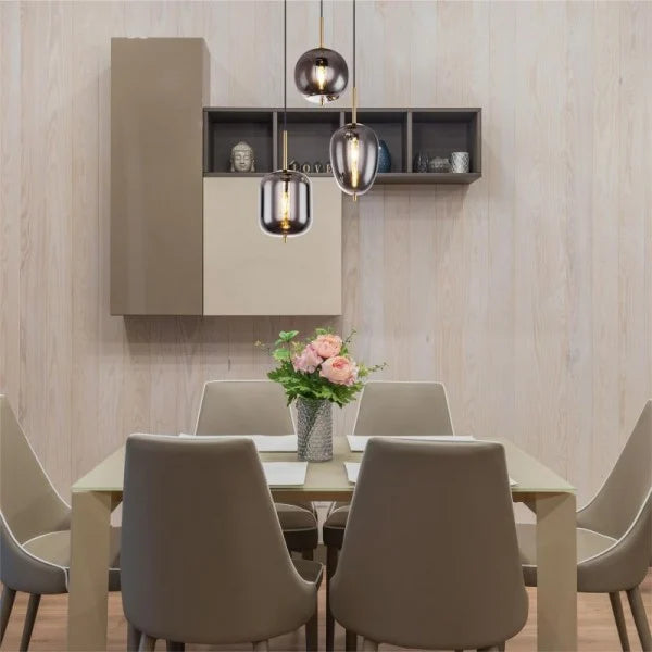 Elegant Aura Hanging Light with Customizable Glass Shades