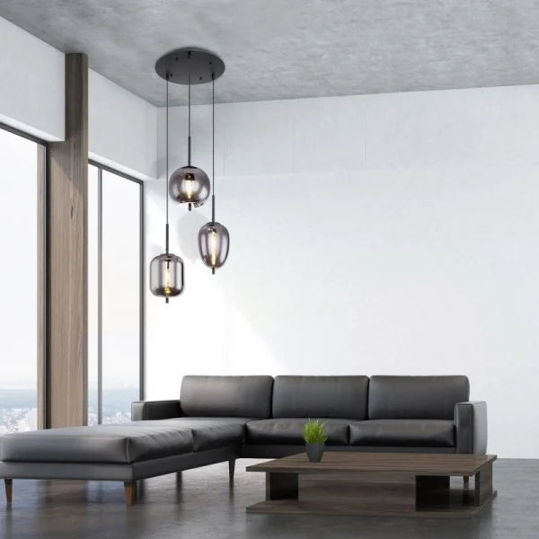 Elegant Aura Hanging Light with Customizable Glass Shades