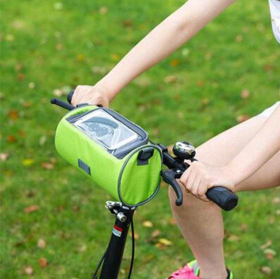 Versatile Handlebar Storage Bag with Touchscreen Access