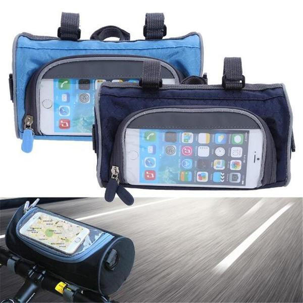 Versatile Handlebar Storage Bag with Touchscreen Access