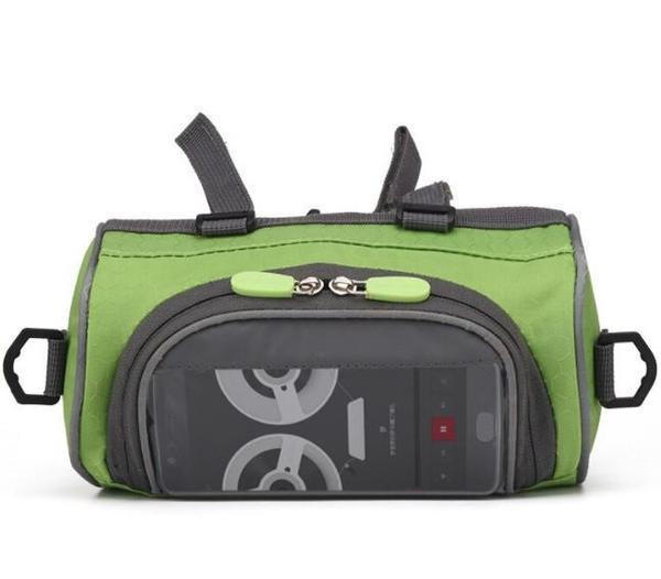 Versatile Handlebar Storage Bag with Touchscreen Access