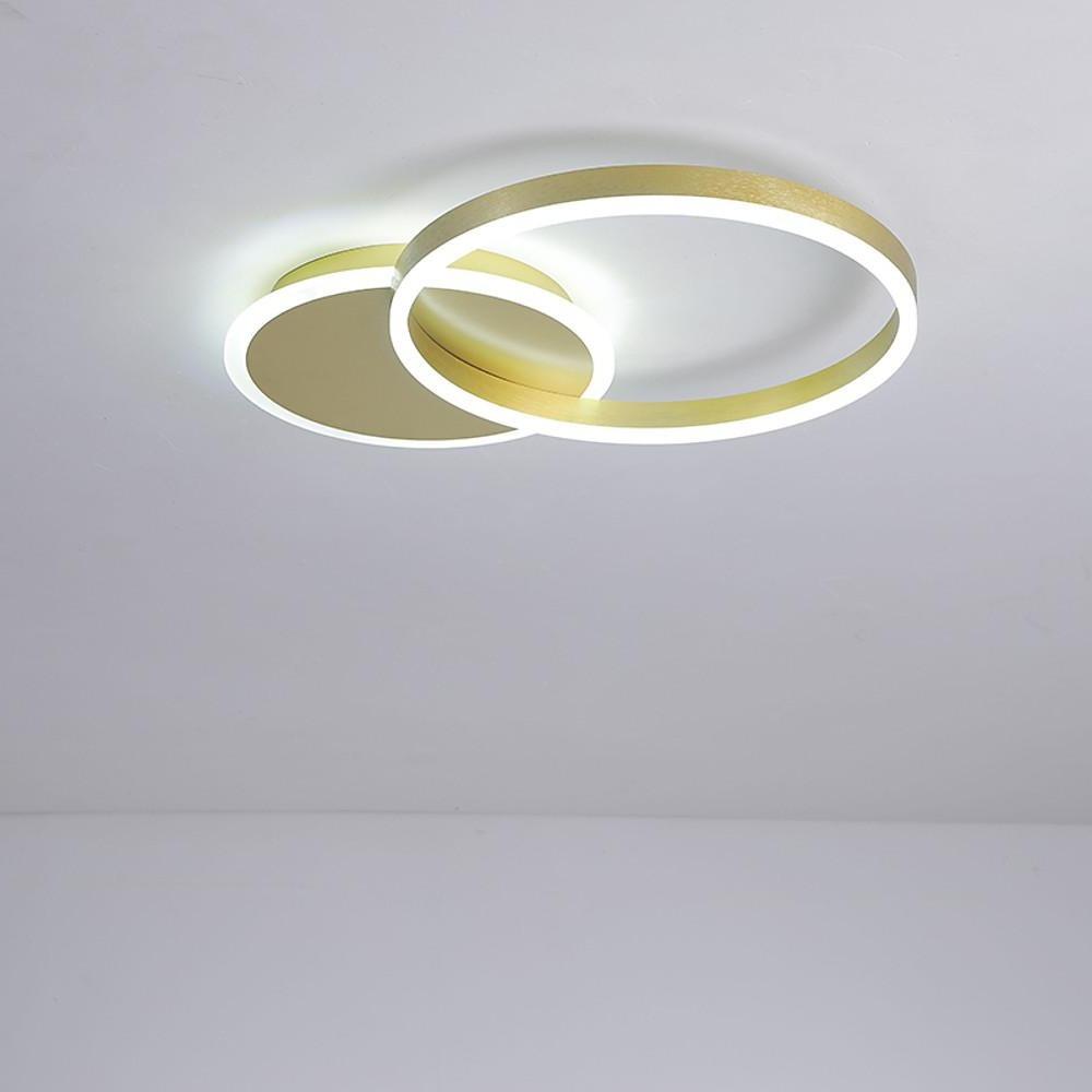 2-Light Dimmable LED Modern Flush Mount Ceiling Light Fixture with Geometric Design