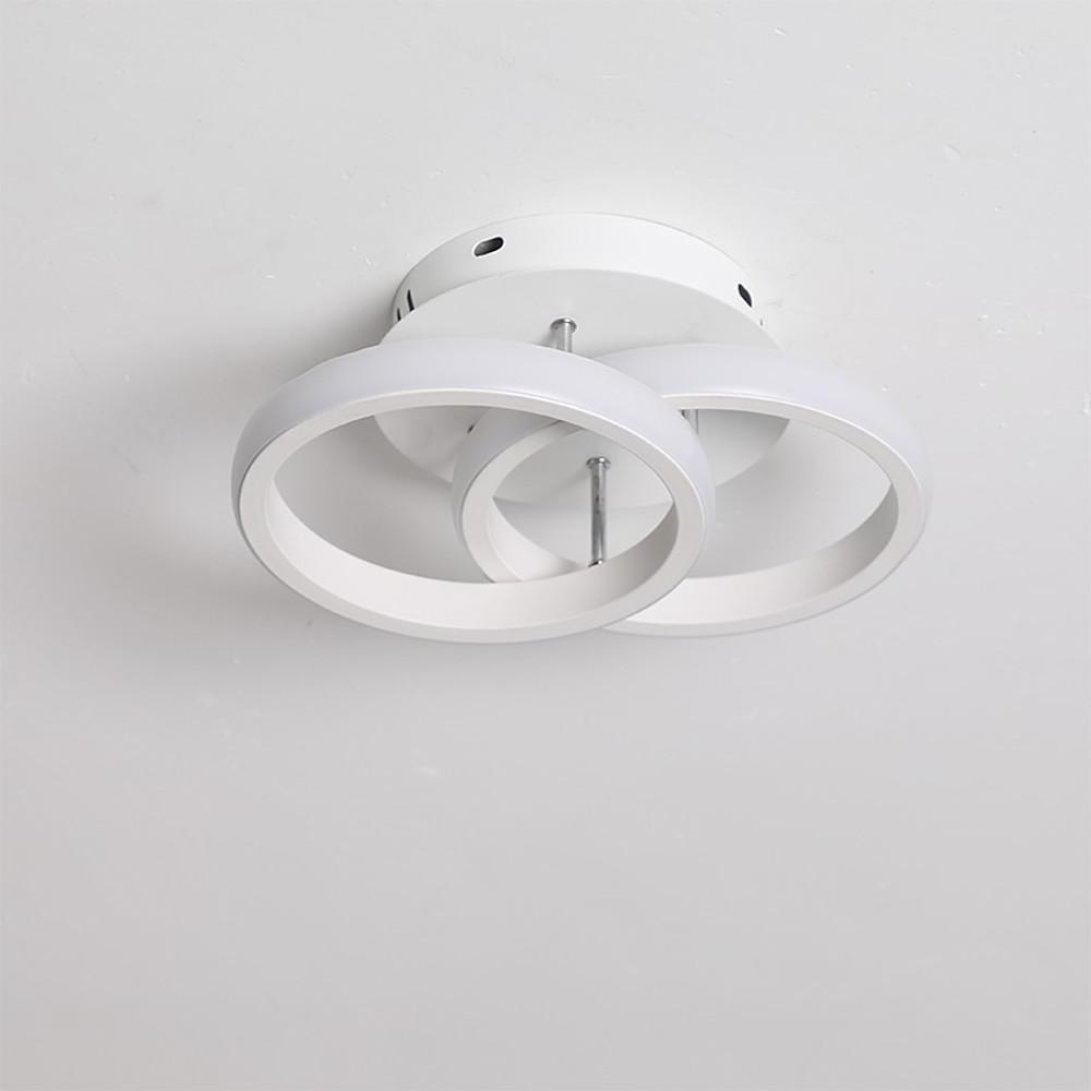 2-Light Metal LED Flush Mount Lighting Fixtures for Living Room Ceiling - Circle Design by Taavita