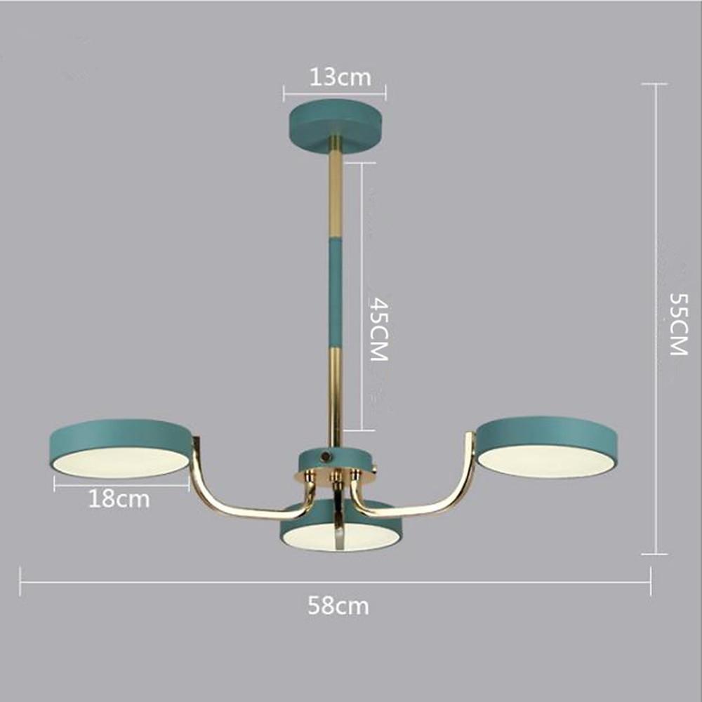 3-Light Circular LED Modern Kitchen Pendant Chandeliers Lighting