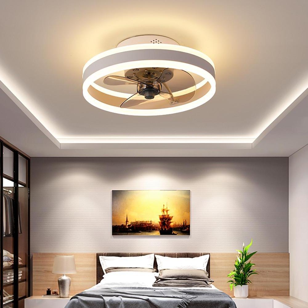 Bladeless Ceiling Fan Modern LED Aluminum PVC Design Ceiling Fans LED Ceiling Light - Dazuma