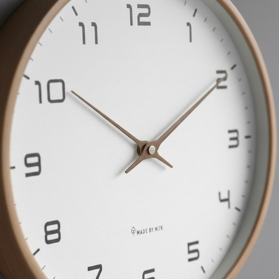 Contemporary Wall Clock in Solid Wood with Silent Mechanism