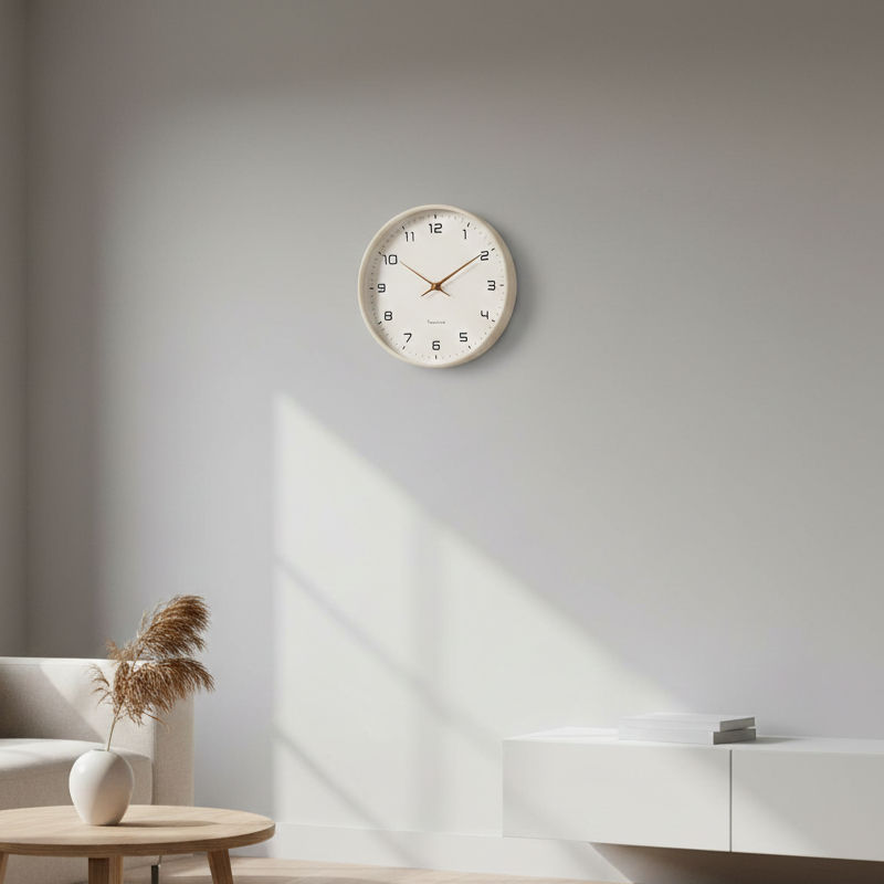 Contemporary Wall Clock in Solid Wood with Silent Mechanism