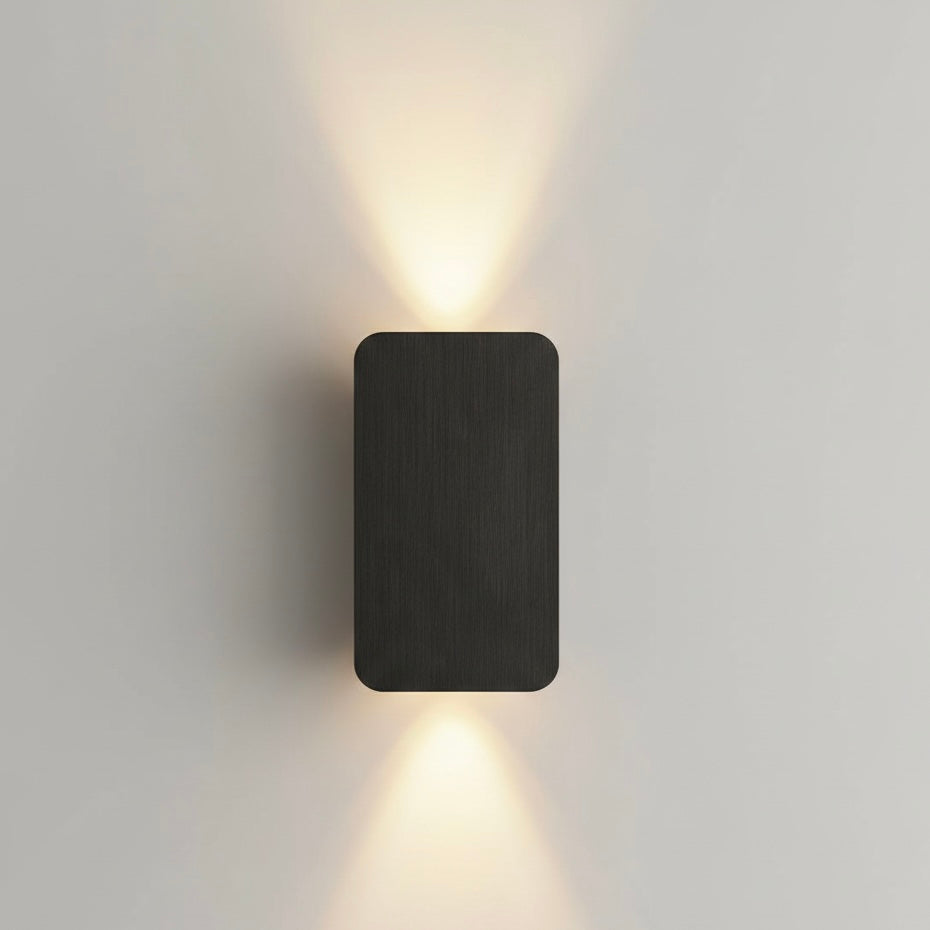 Hardwired Rectangular Wall Lamp - Metal, IP20, Available in Gold, Black, Coffee, White & Grey