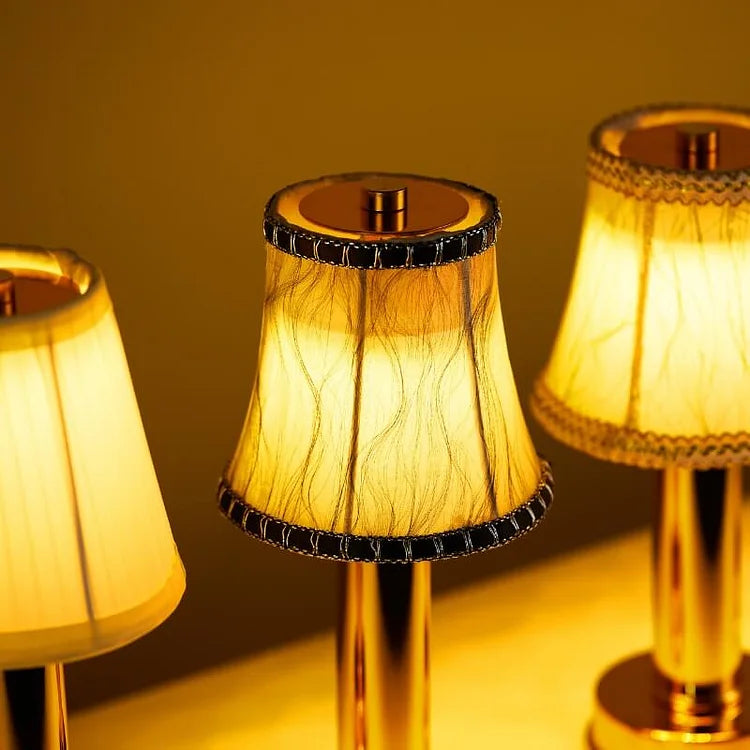 LuxeBeam Wireless Brass Table Lamp with Downlight Feature