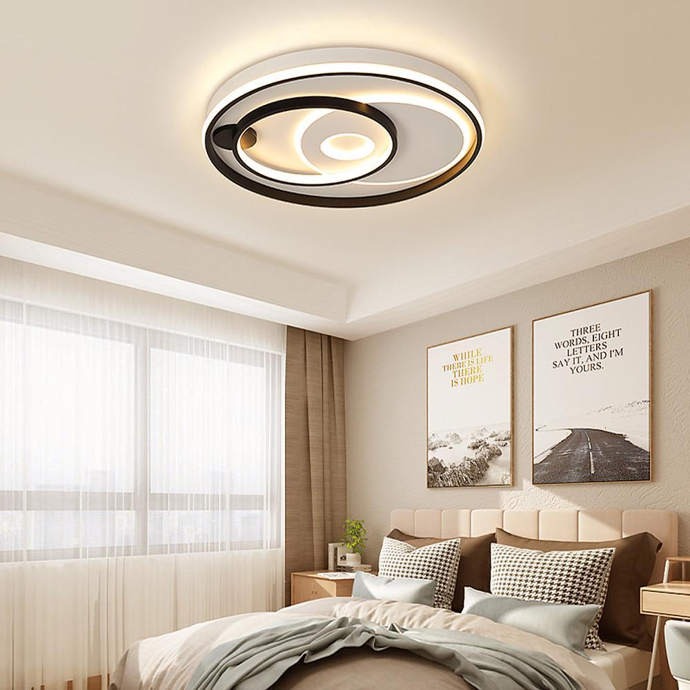 20'' LED 1-Light Geometric Shapes Circle Design Flush Mount Lights Nordic Style LED Metal Acrylic Geometrical Stylish Classic Dimmable Ceiling Lights-dazuma