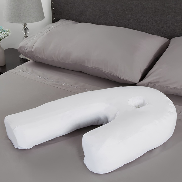 Side Sleeper Pillow for Orthopedic Support with Ear Cutout