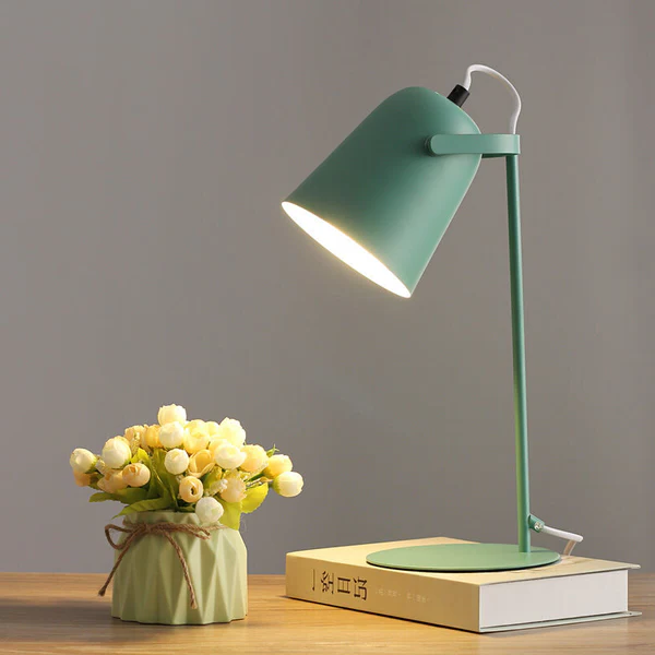 Creative Table Lamp in Iron Bucket Design with Nordic Macaron Colors