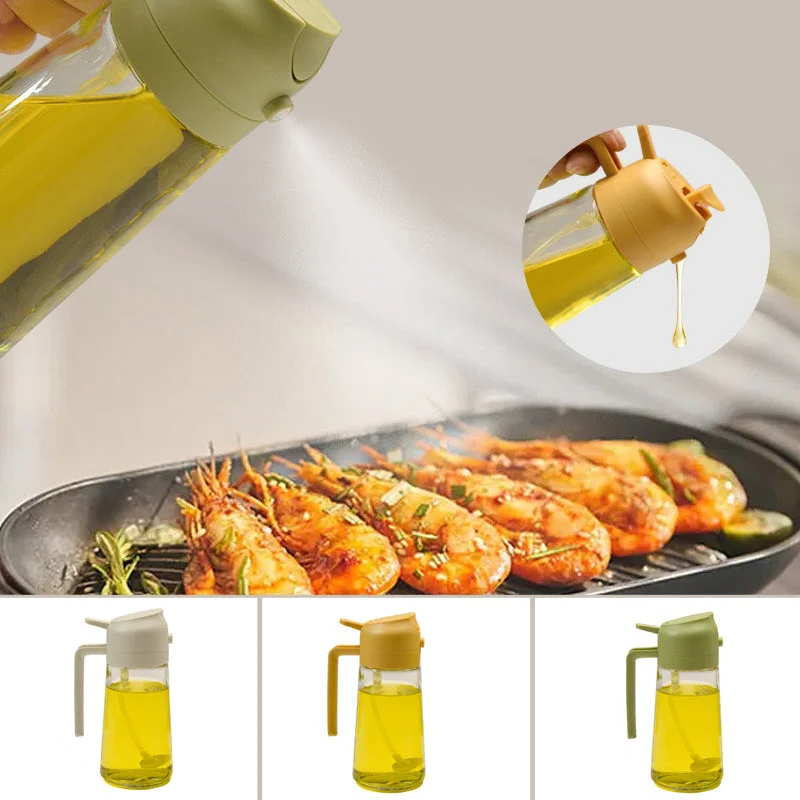 Dual-Function Glass Oil Spritzer and Pourer