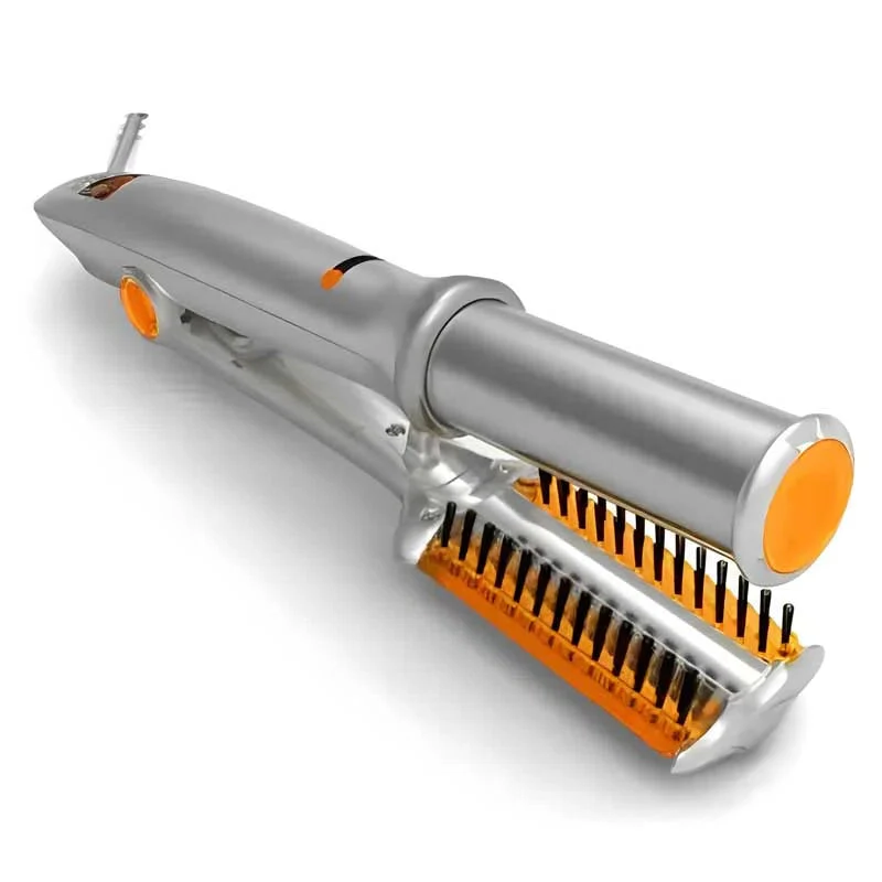 2-in-1 Rotating Hair Brush and Styling Iron for Professionals