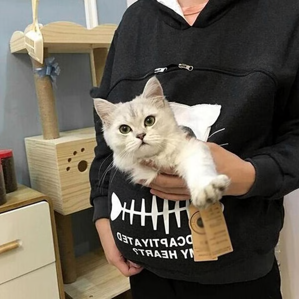 Feline Friend Hoodie with Cozy Pouch - The Ultimate Gift