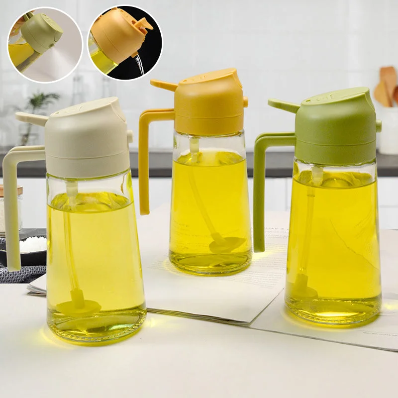 Dual-Function Glass Oil Spritzer and Pourer