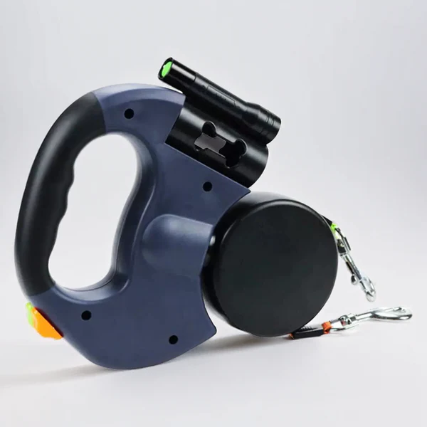 Smart Dual Dog Leash with Built-in Light & Waste Bag Holder