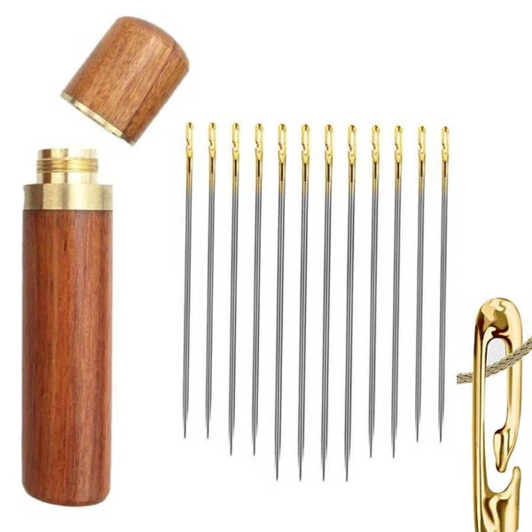 Sewing Needles with Self-Threading Design