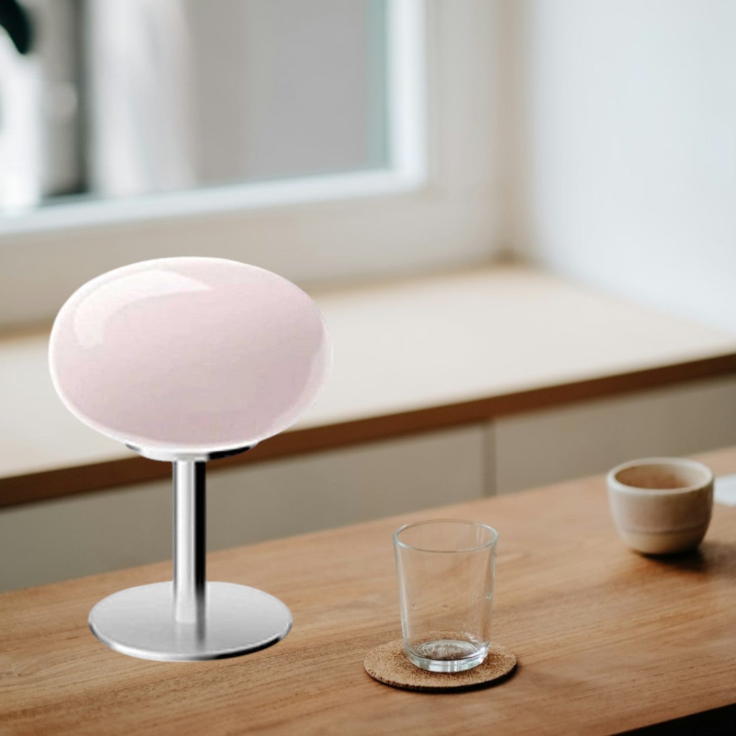 Luna Glow Elegant Glass Table Lamp with Adjustable LED Light