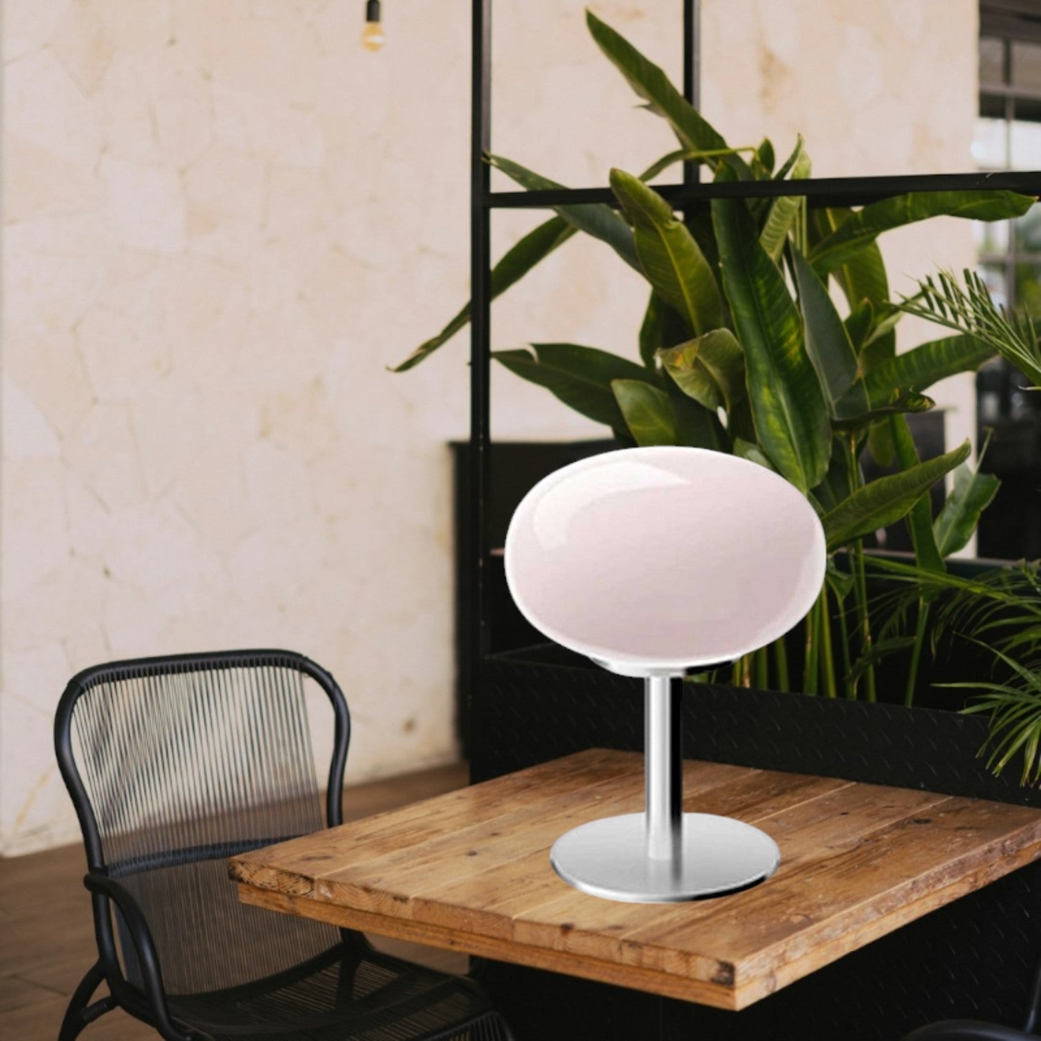 Luna Glow Elegant Glass Table Lamp with Adjustable LED Light