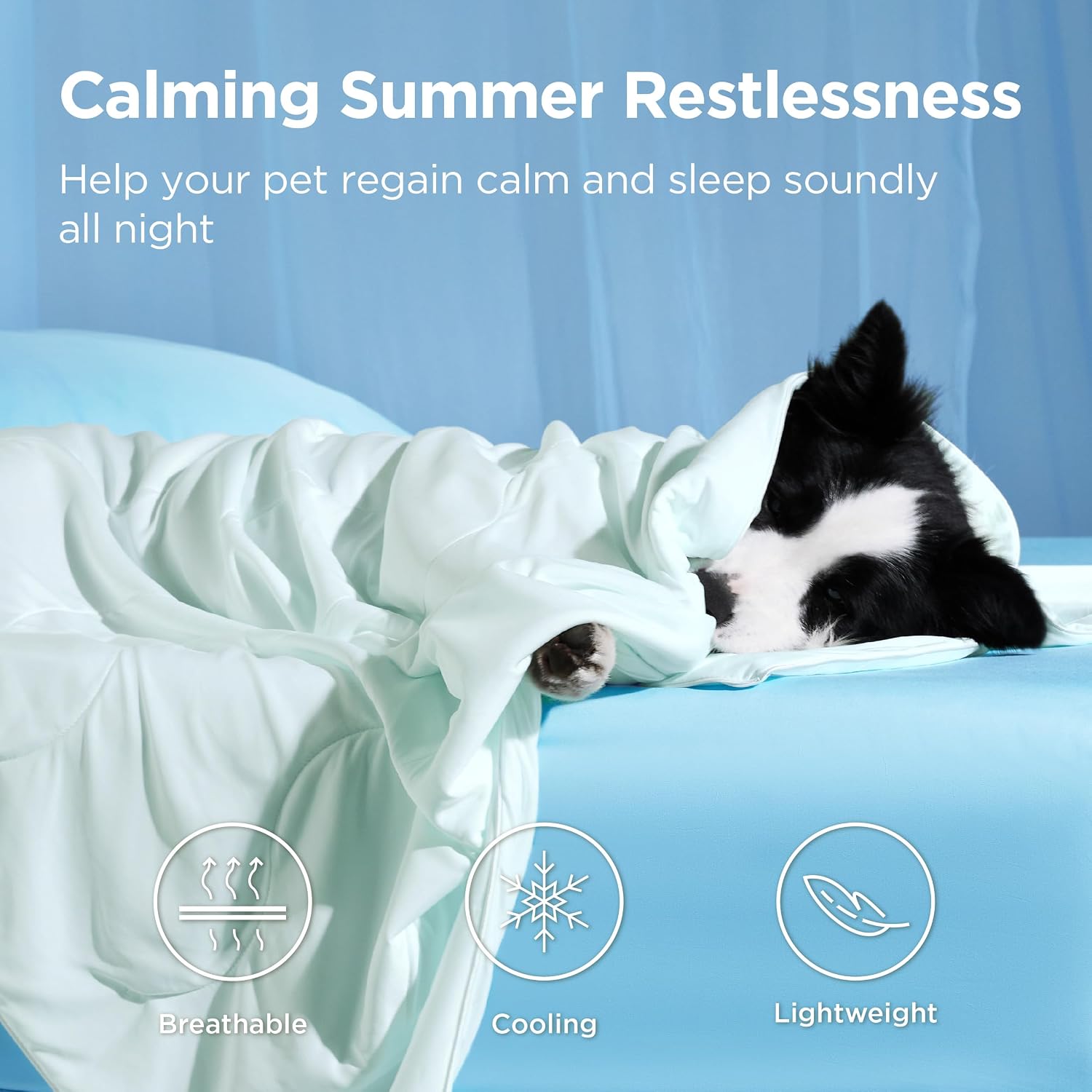 Cooling Blanket for Large Dogs - Breathable Air-Core Dog Mat, Washable
