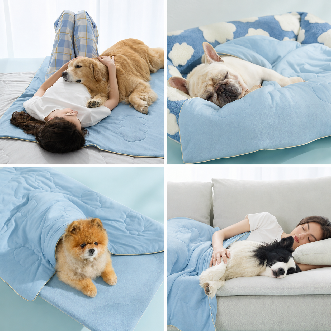 Cooling Dog Blanket with Q-MAX>0.4 | Washable Summer Throw for Pets