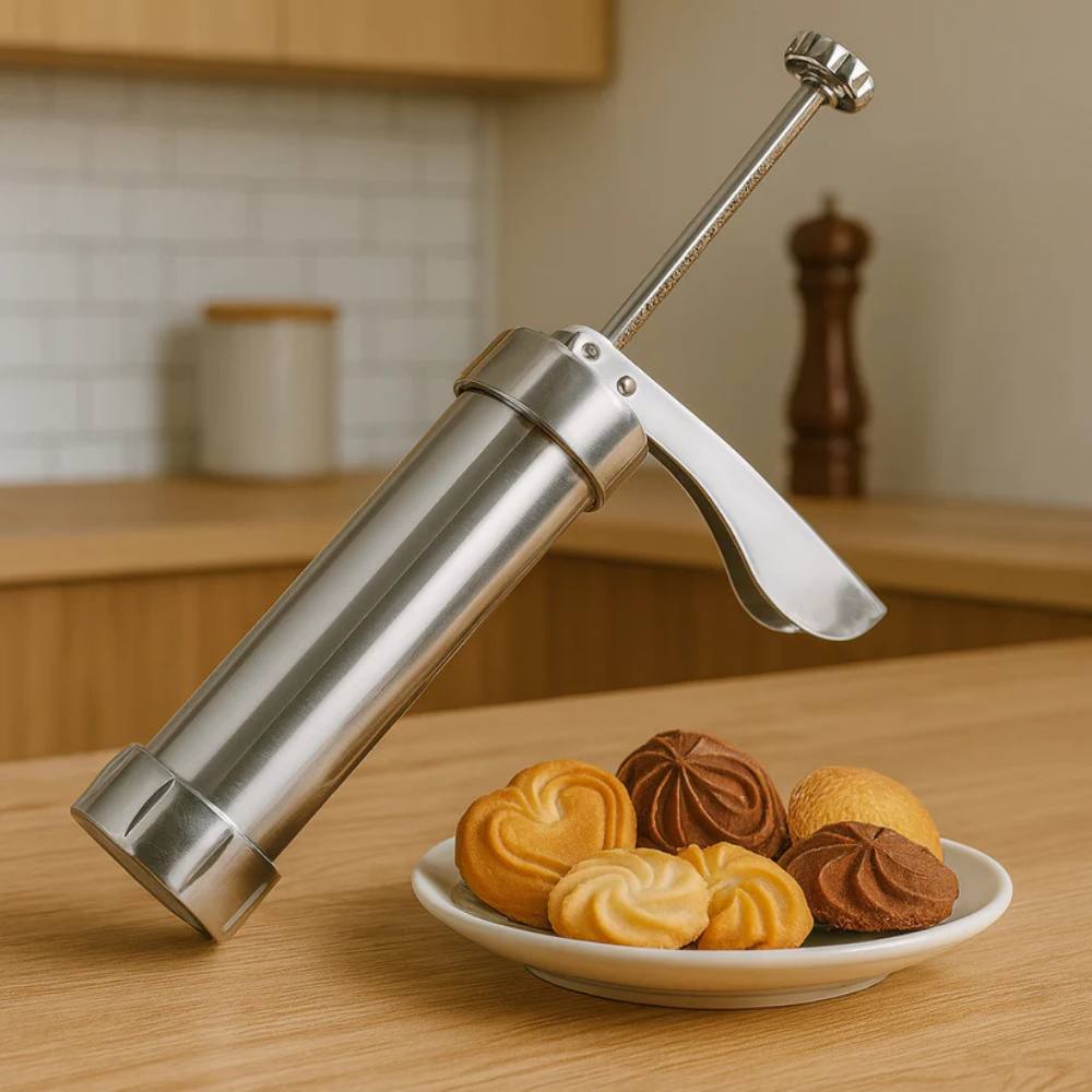 Aluminum Cookie & Pastry Shaper with 20 Discs & 4 Tips