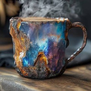 LustreGlow Artisan Mineral Glass Coffee Mug