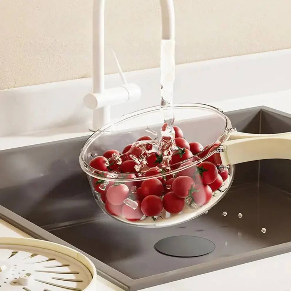 Versatile Draining Bowl and Strainer for Kitchen Efficiency