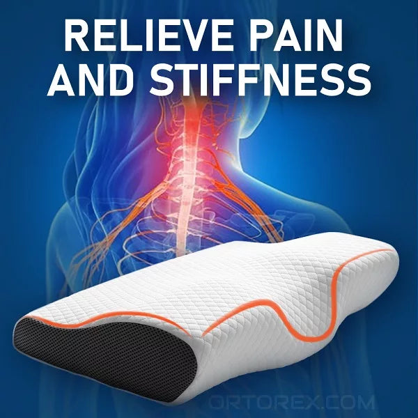 Neck Pain Relief Contoured Memory Foam Orthopedic Pillow