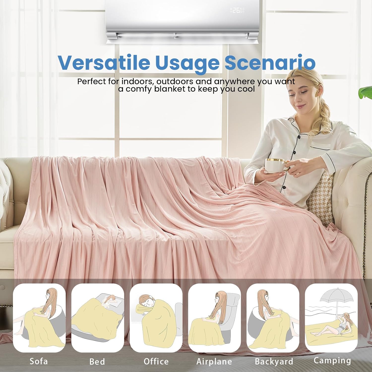 Lightweight Summer Cooling Blanket - Soft Comfort for Hot Sleepers