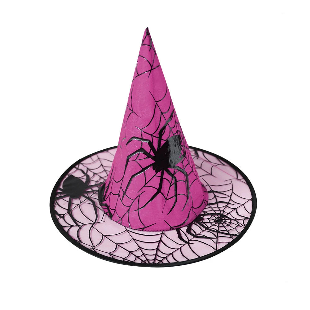 Vibrant Spider Web Witch Hat for Halloween Fun