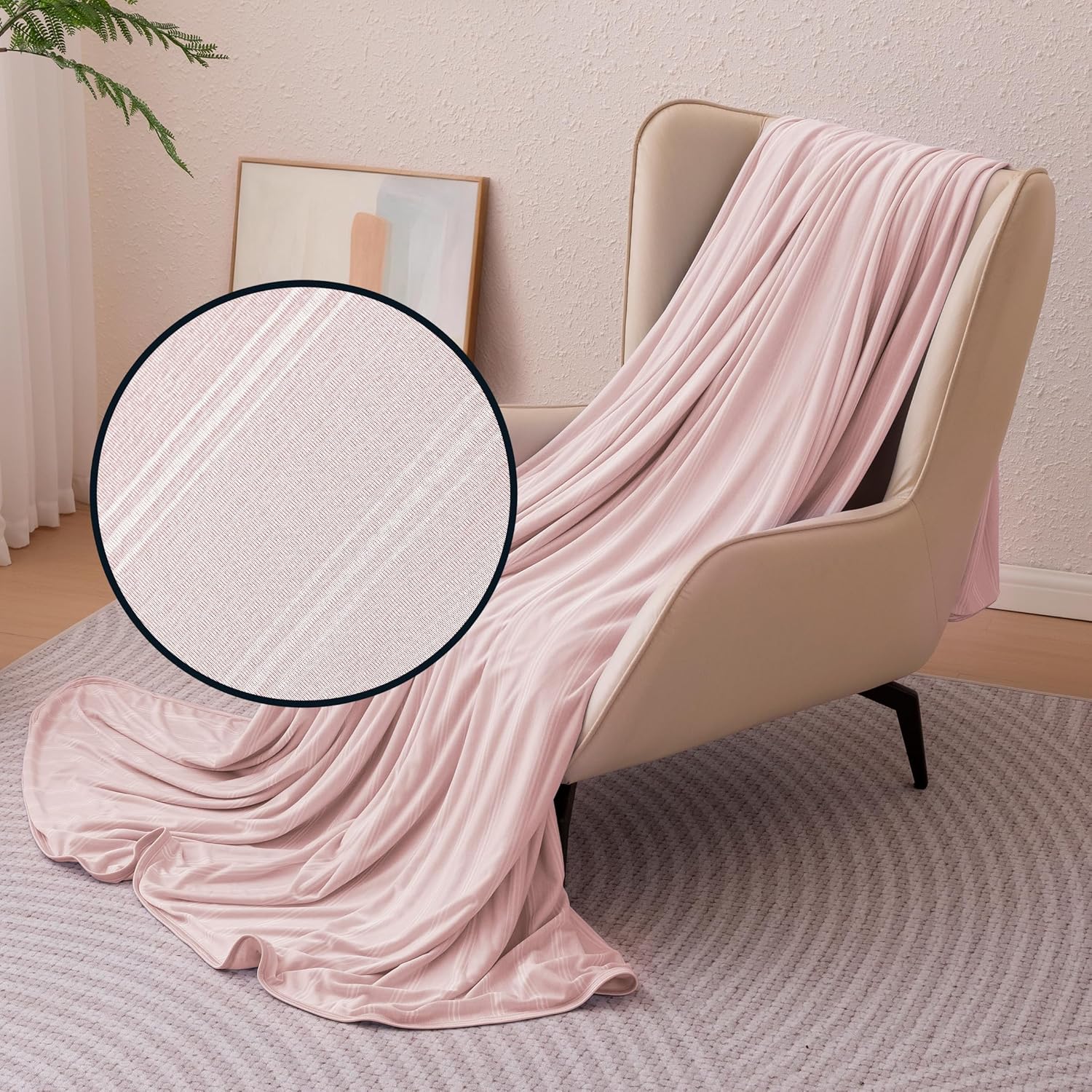 Lightweight Reversible Blanket for Hot Sleepers | Soft Thin Throw for Couch & Bed