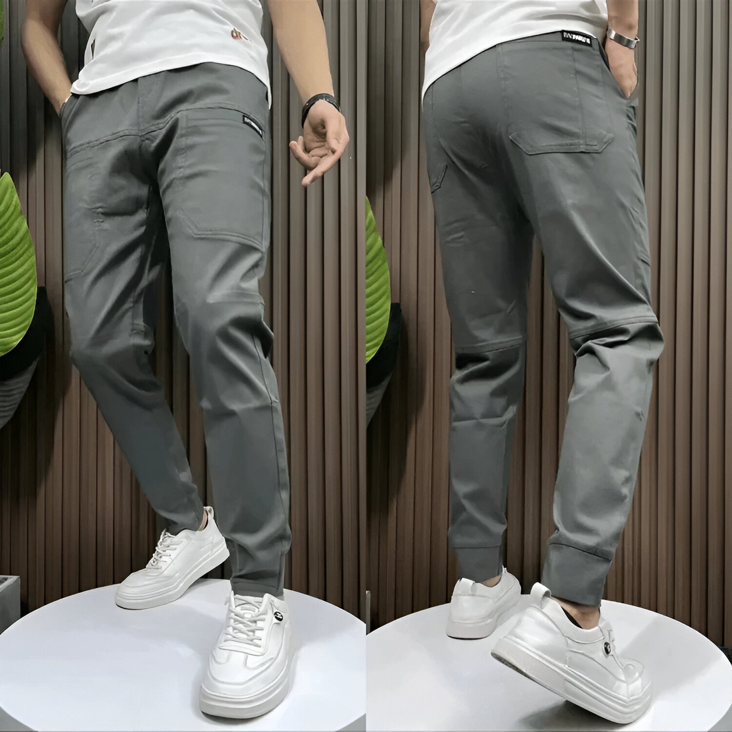 Men’s Cargo Pants | Stretch Fabric & Multiple Pockets | Elastic Cuffs | Comfortable Fit