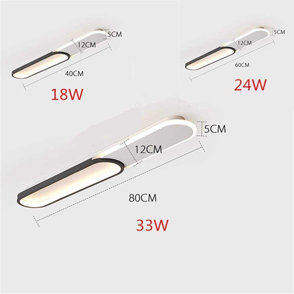 2-Light Rectangle Flush Mount Ceiling Light - Minimalist LED Light by Taavita