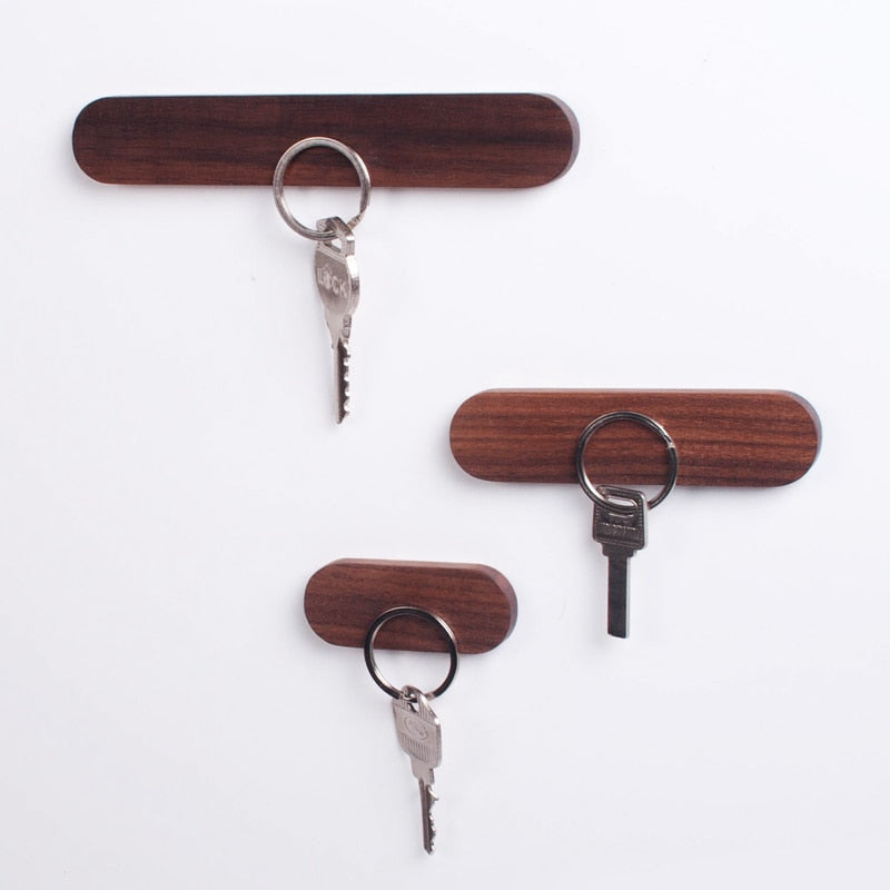 Sleek Wooden Magnetic Key Organizer for Wall Mounting